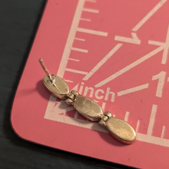 VTG Sterling Silver Lapis Lazuli Inlay Hinged Articulated Dangle Post Earrings - Picture 3 of 5